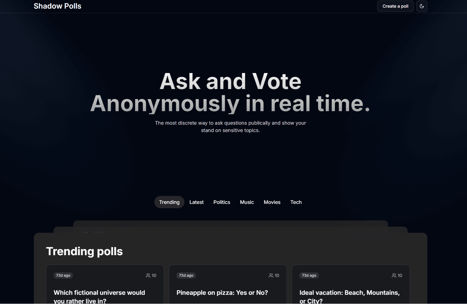 Spolls (Shadow polls)